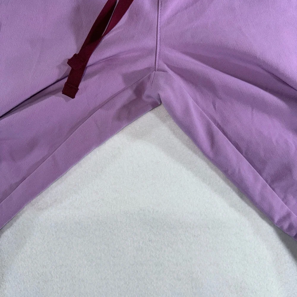 FIGS Women's Straight Leg Scrub Pants in Lavender with Maroon Drawstring